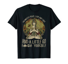Load image into Gallery viewer, Yoga Tattoo Women T-Shirt I'm Mostly Peace Love And Light

