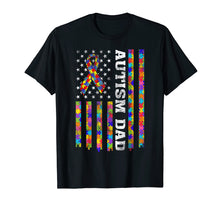 Load image into Gallery viewer, Autism Awareness Proud Autism Dad Vintage US Flag T-Shirt
