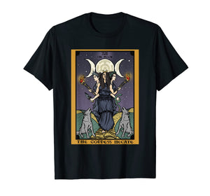 Hecate Triple Moon Goddess Witch Hekate Tarot Card T Shirt