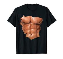 Load image into Gallery viewer, Mens Chest Six Pack Abs funny fake abs Muscles T-Shirt REALISTIC
