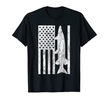 Load image into Gallery viewer, Musky Fishing T-Shirt - American Flag Patriotic Muskie Gift
