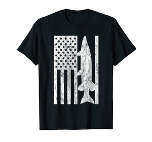 Musky Fishing T-Shirt - American Flag Patriotic Muskie Gift
