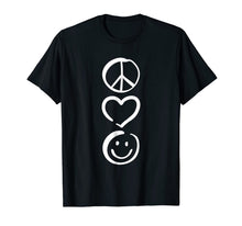 Load image into Gallery viewer, Peace Love and Happiness T-Shirt Peace Sign, Heart, Smile-1062452
