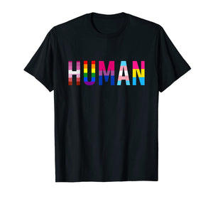 HUMAN LGBT Flag Gay Pride Month Transgender Rainbow Lesbian T-Shirt-1236131