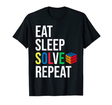 Load image into Gallery viewer, Eat Sleep Solve Repeat Rubik Cube T-shirt Humor Parody Funny T-Shirt-157870
