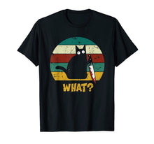 Load image into Gallery viewer, WHAT Murderous Cat With Knife Vintage Halloween Gifts 2019 T-Shirt

