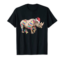 Load image into Gallery viewer, Santa Rhino Christmas Lights Rhino Lover Christmas Gift T-Shirt

