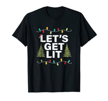 Load image into Gallery viewer, Let's Get Lit Funny Christmas Drinking T-Shirt Xmas Lights
