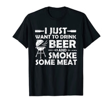 Load image into Gallery viewer, BBQ Smoking Pitmaster Shirt Art Gift Drink Beer Smoke Meat
