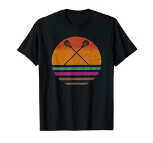 Load image into Gallery viewer, Vintage Retro Lacrosse Player Silhouette Sun Gift T-Shirt
