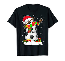Load image into Gallery viewer, Dabbing Snowman Soccer Christmas Funny Dab Ball Gift T-Shirt
