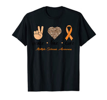 Load image into Gallery viewer, Peace Love Cure Ribbon Multiple Sclerosis Awareness Costume T-Shirt-2464346
