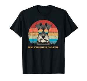 Dog Vintage Best Schnauzer Dad ever Tshirt Fathers day Gifts