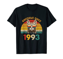 Load image into Gallery viewer, 27th Birthday Vintage Cat Gift T-Shirt - Awesome Since 1993 T-Shirt-845935
