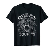 Load image into Gallery viewer, Queen Official Tour 75 Crest Logo T-Shirt
