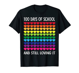Heart Love 100 Days Of School Shirt Teacher Boy Girl Gift T-Shirt-472547
