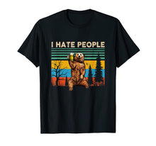 Load image into Gallery viewer, I Hate People - Bear Drinking Beer Tshirt Funny Gifts T-Shirt
