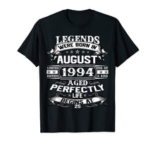 Load image into Gallery viewer, Vintage 25th Birthday August 1994 Shirt 25 Years Old Gift
