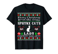 Load image into Gallery viewer, Merry Christmas Sphynx Cats Lady Ugly Sweater T-Shirt

