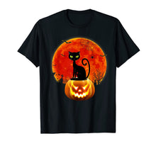 Load image into Gallery viewer, Black Cat Pumpkin Moon Halloween Costume Funny T-Shirt
