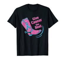 Load image into Gallery viewer, Give Cancer The Boot Pink Breast cancer Awareness Month Gift T-Shirt
