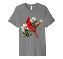 Load image into Gallery viewer, Cardinal Bird T-Shirt. Cardinal Perch On A Branch.
