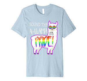 Funny Gay Pride Llama Sound The LGBT Rainbow Flag Lesbian Premium T-Shirt