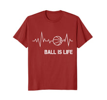 Load image into Gallery viewer, Basketball Heartbeat T-Shirt Big Ball Is Life Baller Player
