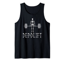 Load image into Gallery viewer, Skeleton Dead Lift Funny Halloween Lifting Weights Men Women Tank Top
