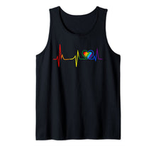 Load image into Gallery viewer, LGBT Rainbow Heartbeat T shirt Gay and Lesbian Pride month Tank Top
