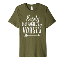 Load image into Gallery viewer, Easily Distracted By Horses Funny Horse Girl Stable Shirt

