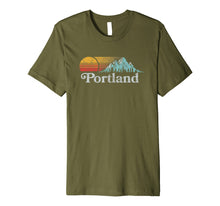 Load image into Gallery viewer, Portland, Oregon Vintage Mountain Sunset 80s Retro Tee
