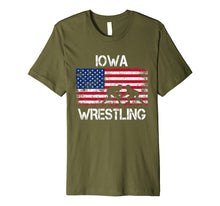 Load image into Gallery viewer, Iowa Wrestling American Flag Gift For Wrestler Shirt
