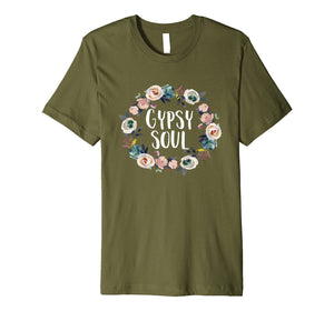 Gypsy Soul Funny Saying Floral Design Graphic T Shirt