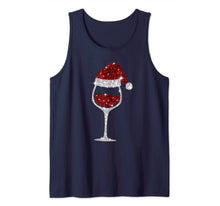 Load image into Gallery viewer, Wine Glasses Santa Hat Christmas Wine Lover Tank Top
