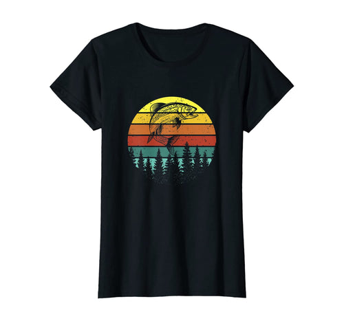 Retro Vintage Trout Fishing Angler Christmas Birthday Gift T-Shirt