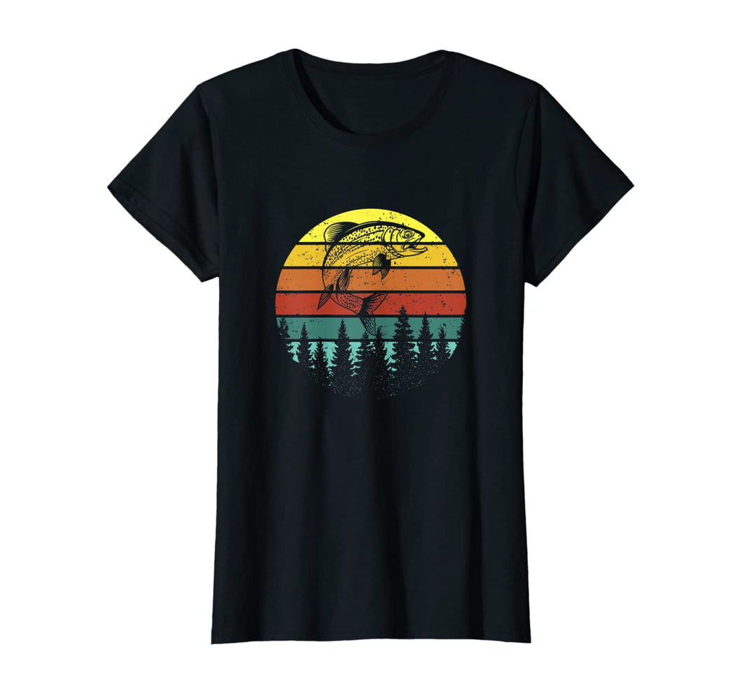 Retro Vintage Trout Fishing Angler Christmas Birthday Gift T-Shirt