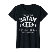 Load image into Gallery viewer, SATAN T SHIRT, SATANIC UNIVERSITY, FUNNY OCCULT T SHIRT
