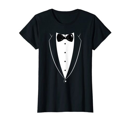 Black And White Tuxedo With Bow tie Funny Novelty T Shirt