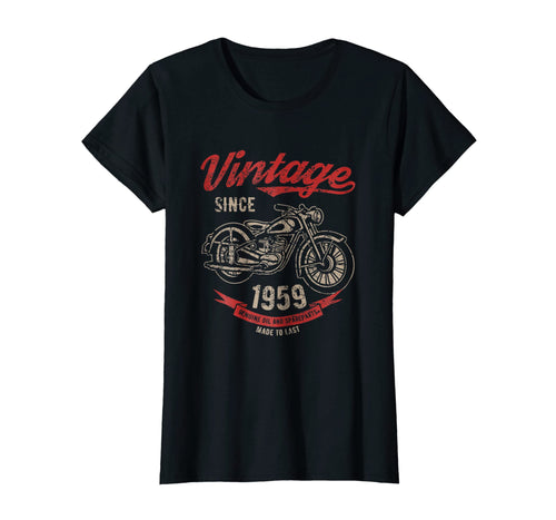 Vintage Since 1959 Birthday Gift Motorcycle Bike T-Shirt