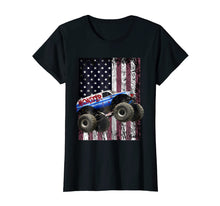 Load image into Gallery viewer, Monster Truck American Flag Racing USA Patriotic T-Shirt
