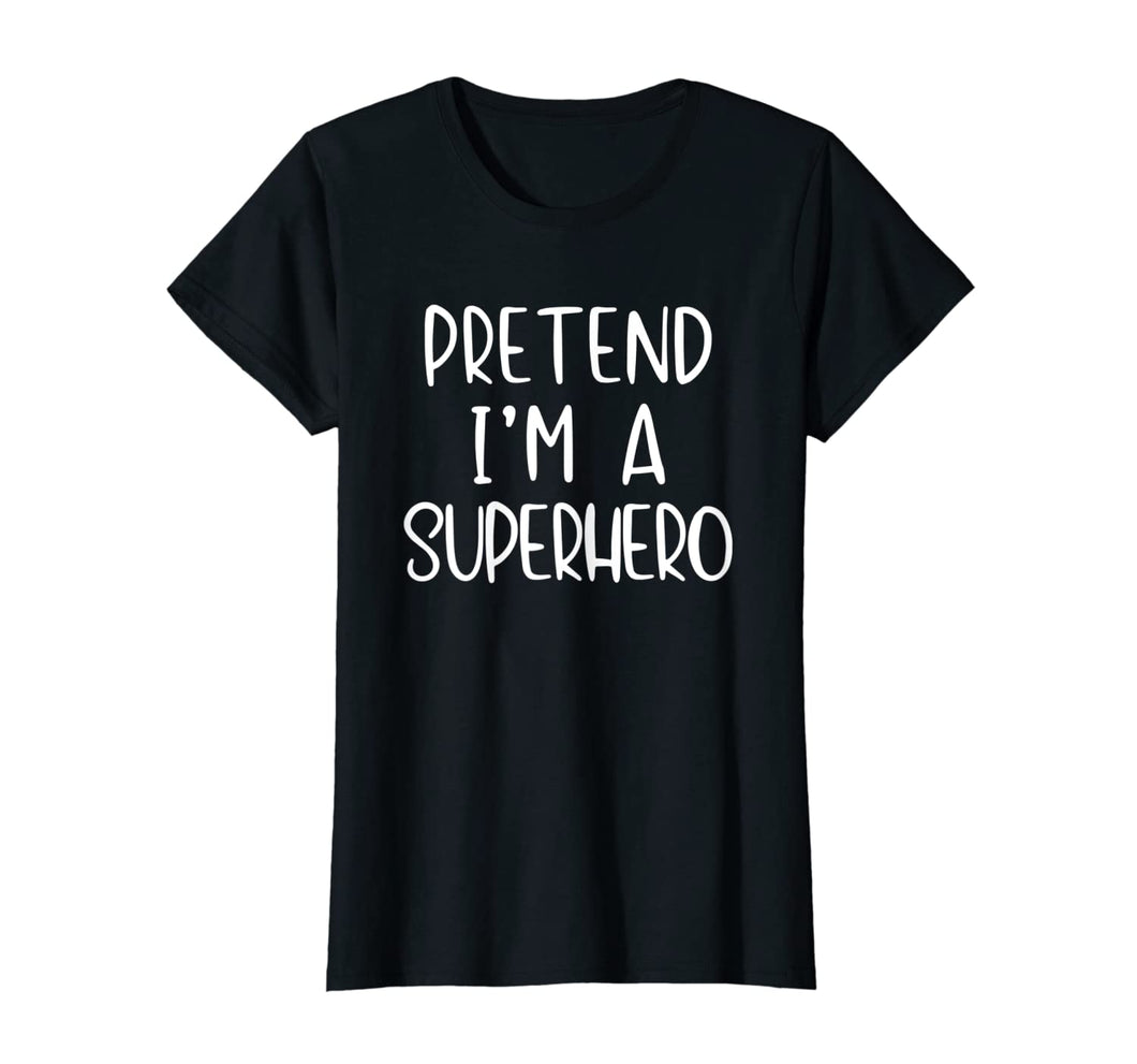 Pretend Superhero Costume Halloween Lazy Easy Last Minute T-Shirt