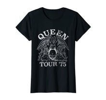Load image into Gallery viewer, Queen Official Tour 75 Crest Logo T-Shirt
