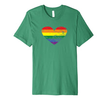 Load image into Gallery viewer, LGBT Pride Month Rainbow Heart Premium T Shirt
