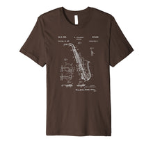 Load image into Gallery viewer, Vintage Patent Print Saxophone Player T-Shirt
