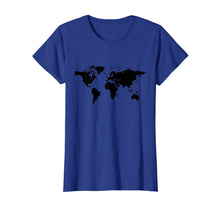 Load image into Gallery viewer, World Map t-shirt Black Silhouette Countries Continents
