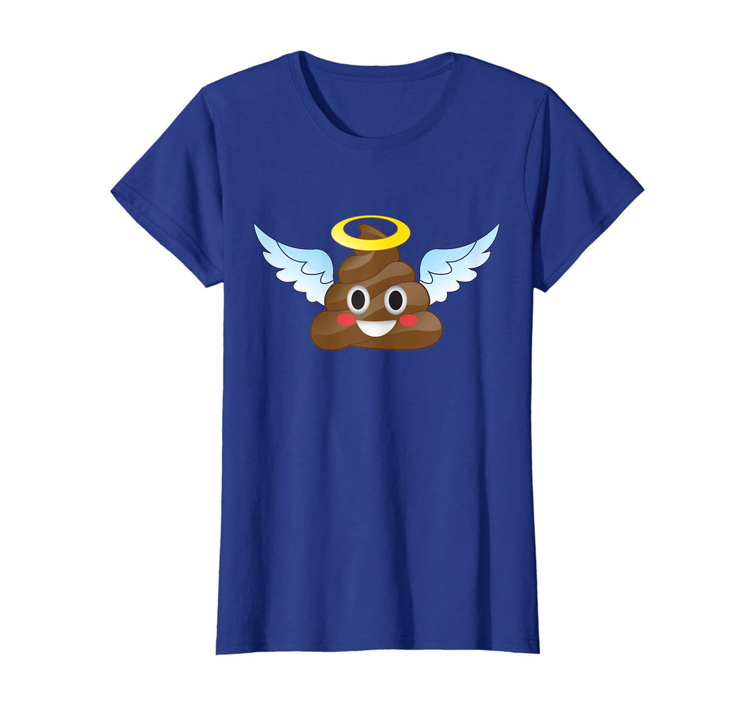 Funny Poop Emoji Angel Wings and Halo T-Shirt - Holy Poo