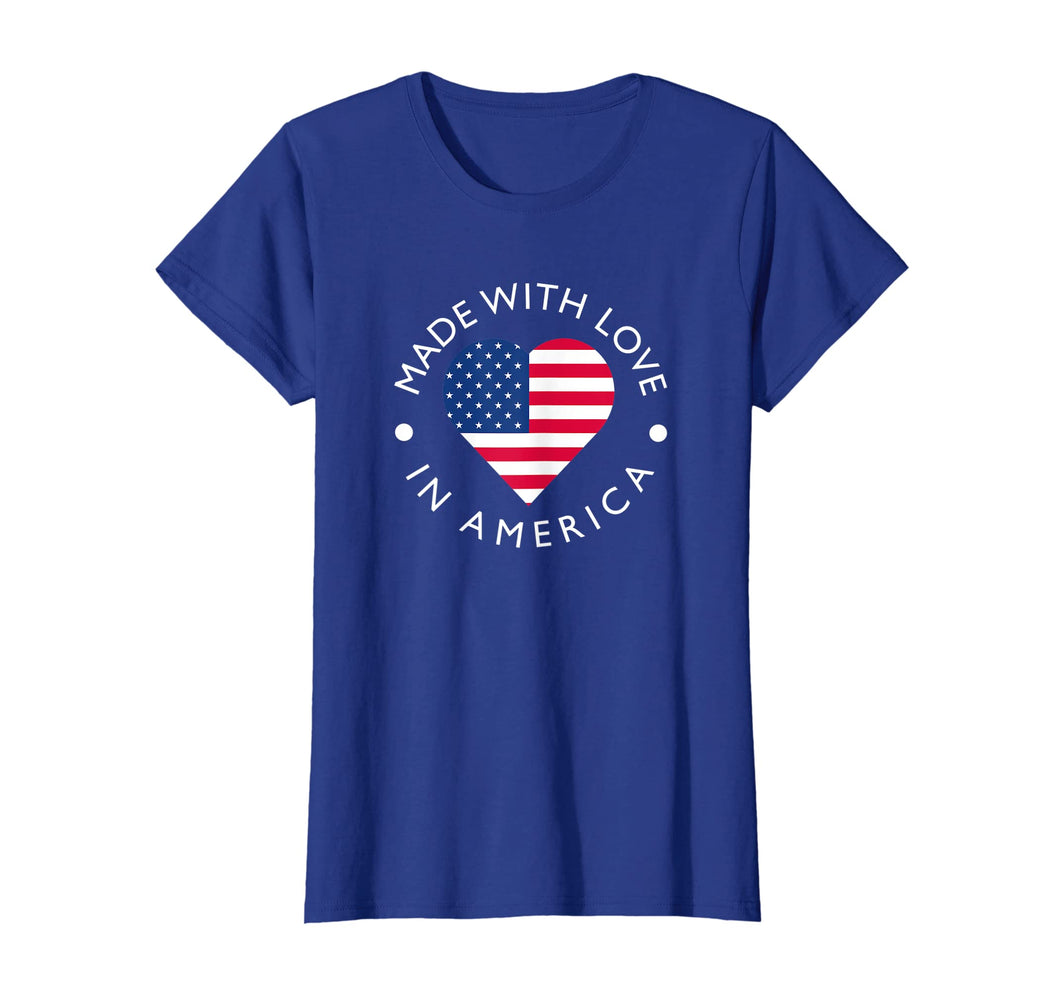 Made With Love In America American Flag T-Shirt