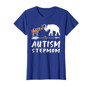 Elephant Autism Step Mom Heart Love - Autism Awareness Shirt