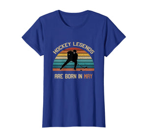 Hockey Legends are born in May vintage Ice Hockey T-shirt